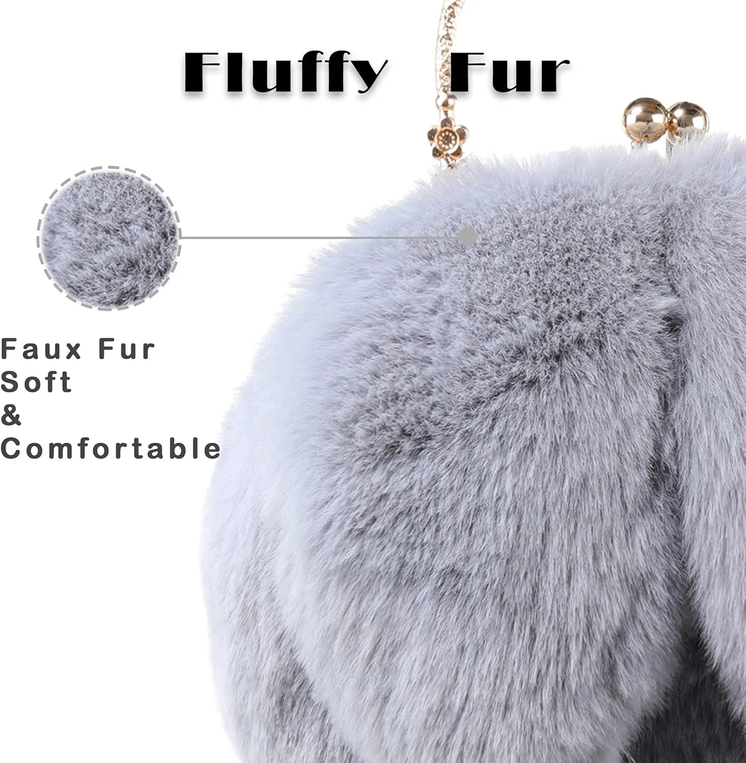 Pilipala Faux Fur Purse Fuzzy Bunny Women's Crossbody Handbags Plush Shoulder Bag Fluffy Top Handle Clutch Purses for Girls