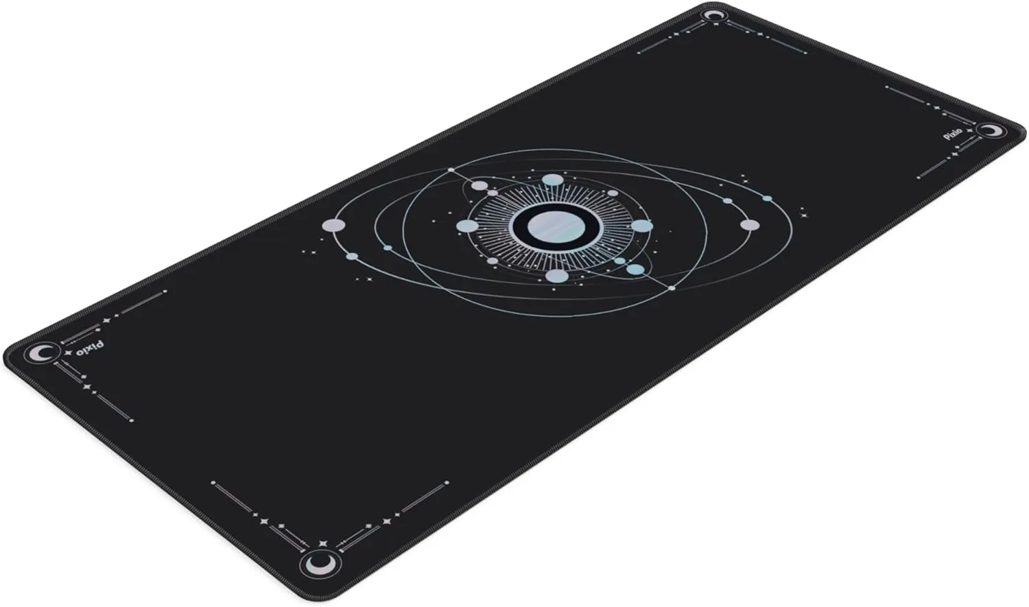 Pixio Mouse Pads - 36 x 16 inch XXL Cosmic Orbit Black Multifunctional Large Desk Mats for Gaming, Office, Desktop Anti-Slip Waterproof Washable Computer Mouse Mat