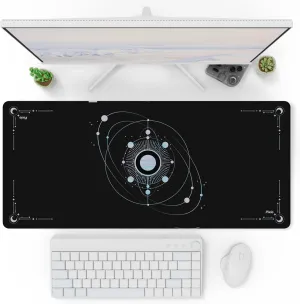 Pixio Mouse Pads - 36 x 16 inch XXL Cosmic Orbit Black Multifunctional Large Desk Mats for Gaming, Office, Desktop Anti-Slip Waterproof Washable Computer Mouse Mat