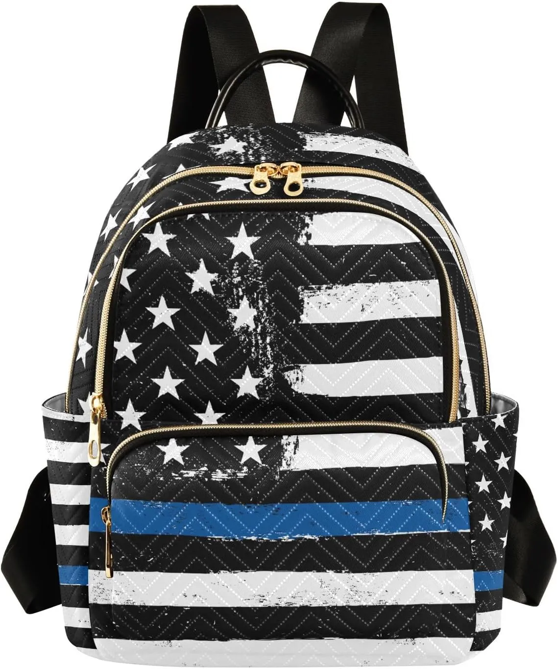 Police Blue Line Flag Mini Backpack for Women, LightWeight Travel Backpack Purse Shoulder Bag Small Casual Daypack for Womens