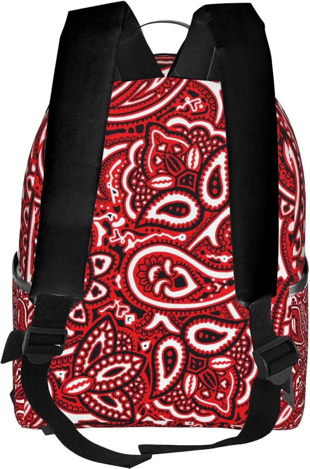 Polyester Backpack for Paisley Bandana Red Travel Hiking Daypack - Big Capacity Multipurpose Business Anti-Theft Bookbag for Wonen Men