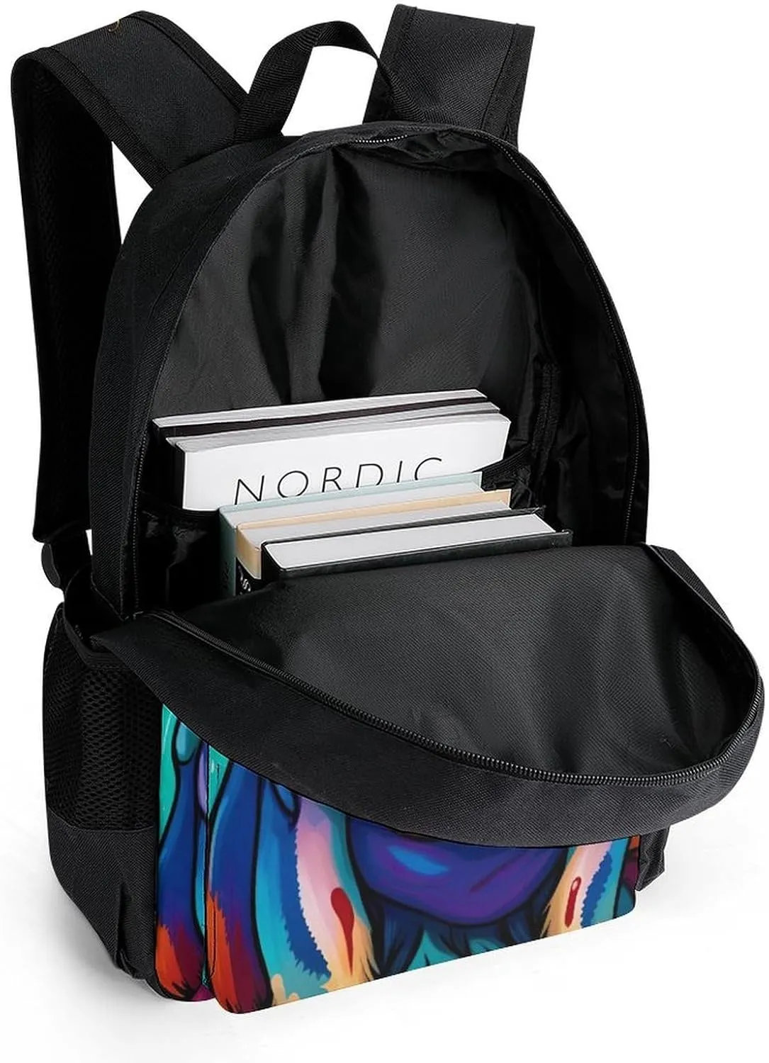 Polyester Daypack Backpack for Sports Travel Running - Big Capacity Anti-Theft Multipurpose Carry On Bag, Sausage Dog Dachshund Art Laptop Book Bag Rucksack