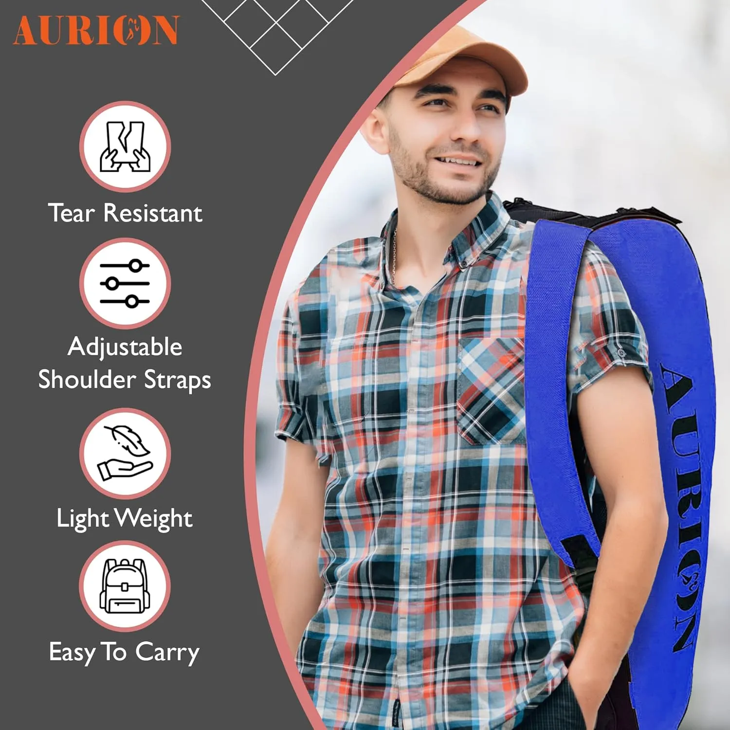 Polyester Waterproof and Dustproof Polyester Badminton, Squash Single Shoulder 6 Racquet Bag