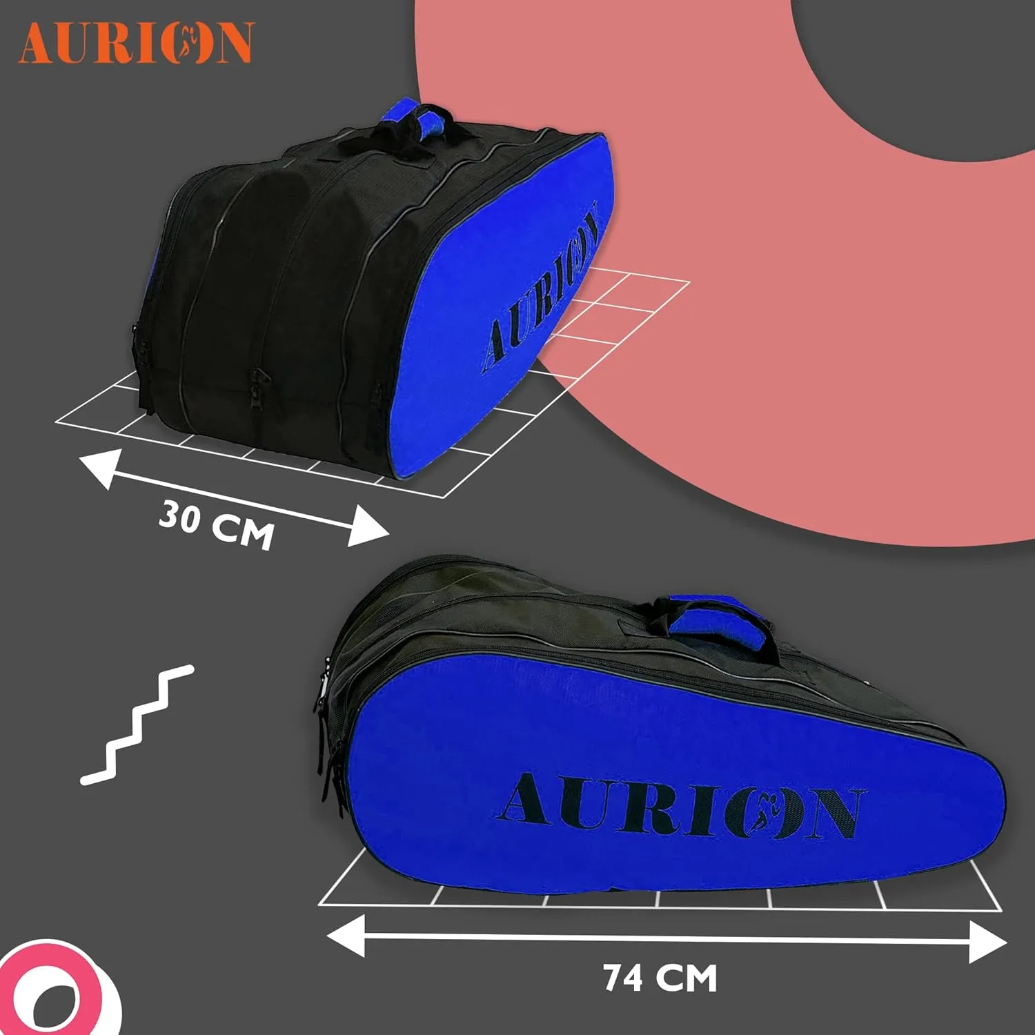Polyester Waterproof and Dustproof Polyester Badminton, Squash Single Shoulder 6 Racquet Bag