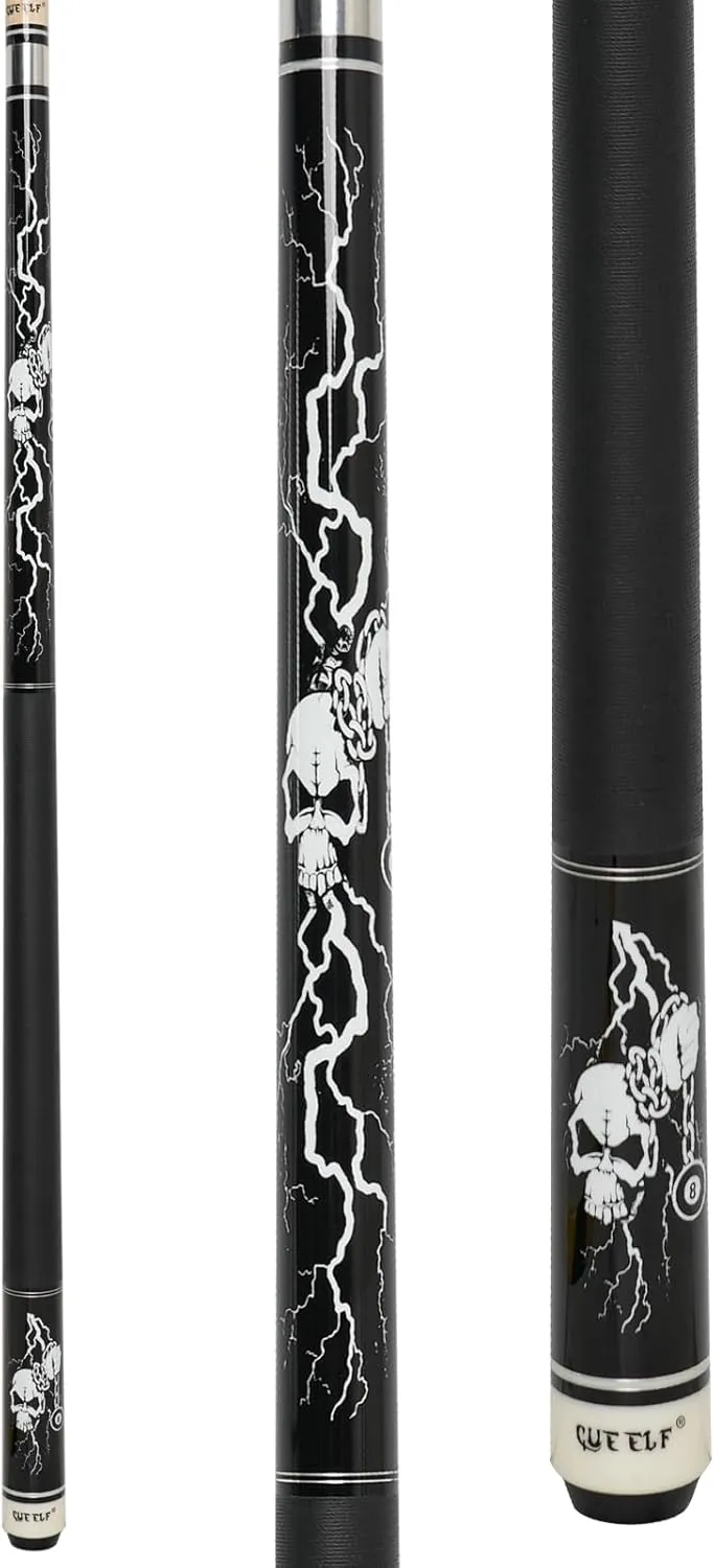 Pool Cue Stick Skull Professional Pool Stick Low Deflection Shaft 13mm Black Tip Hardwood Canadian Maple Billiard Cue