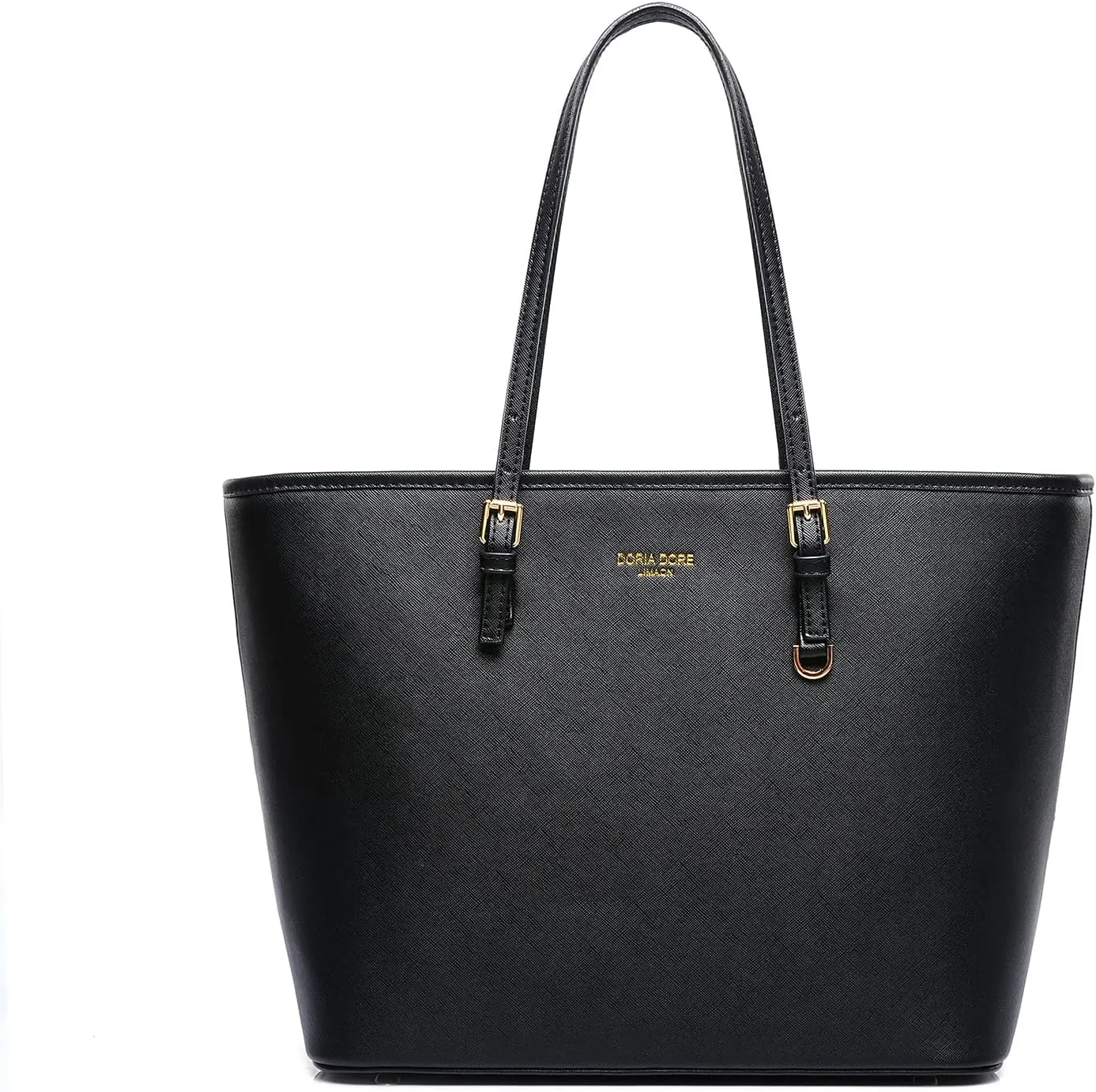 PORRASSO Women Handbag Fashion Tote Bag Ladies Large Shoulder Bag PU Leather Top-Handle Bag for Work Travel Shopping Black