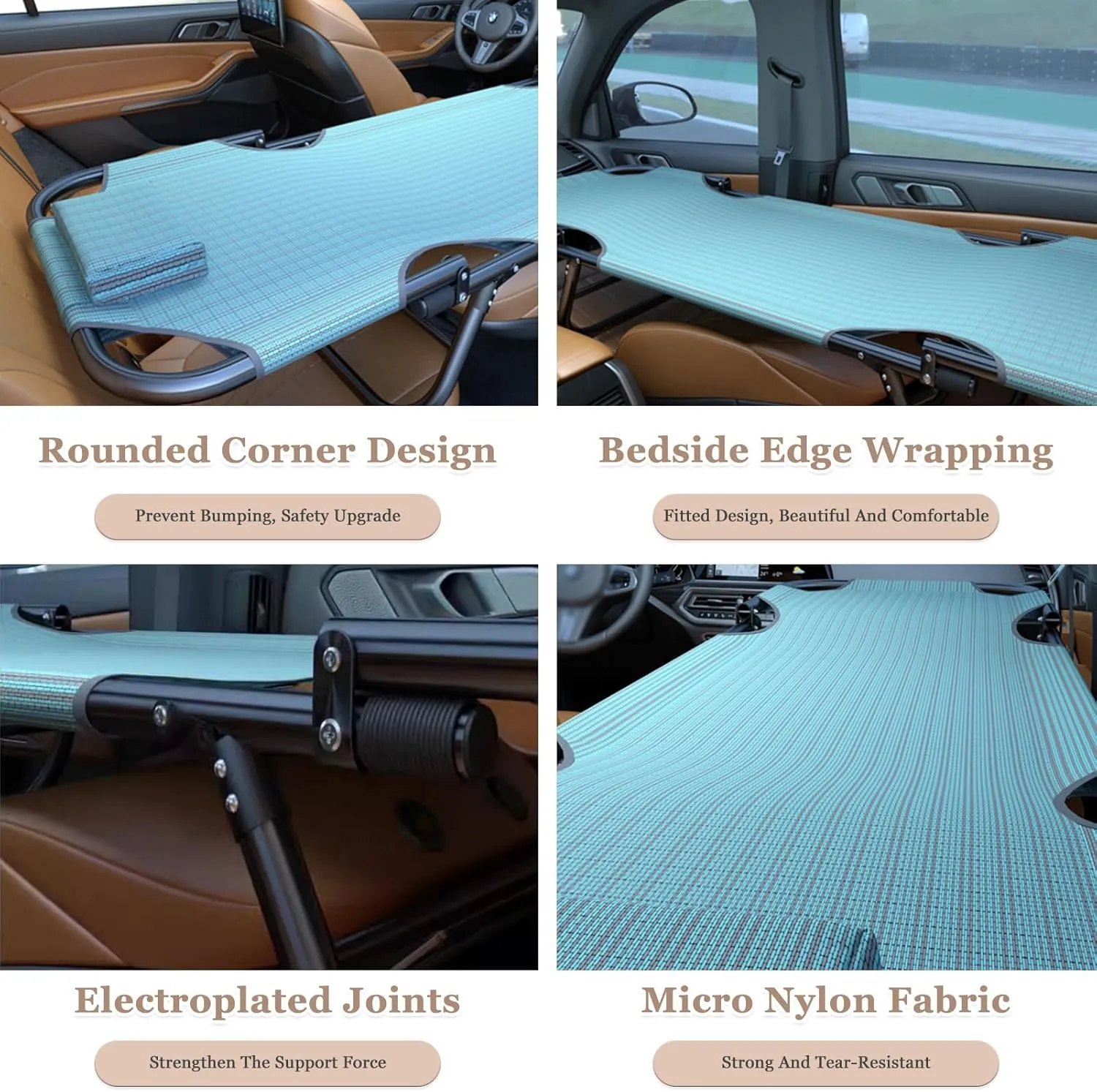 Portable Folding Camping Cot Car Trave Bed Non-Inflatable Portable Universal Sleeping Solution Camp Essentials Bed Office Outdoor Camping Bed Road Trip Camping Bed