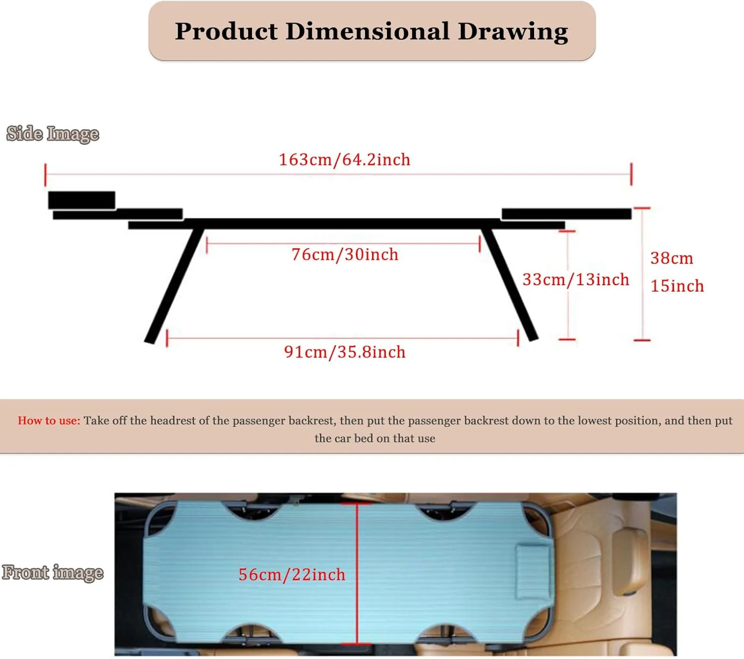 Portable Folding Camping Cot Car Trave Bed Non-Inflatable Portable Universal Sleeping Solution Camp Essentials Bed Office Outdoor Camping Bed Road Trip Camping Bed