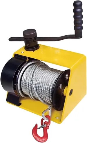 Portable Turbine Worm Hand Winch, Heavy Duty Boat Trailer Winch, Boat Trailer Towing Winch with Hook, Manual Operated Hand Crank Winch for Trailer, Professional Power Puller Tool