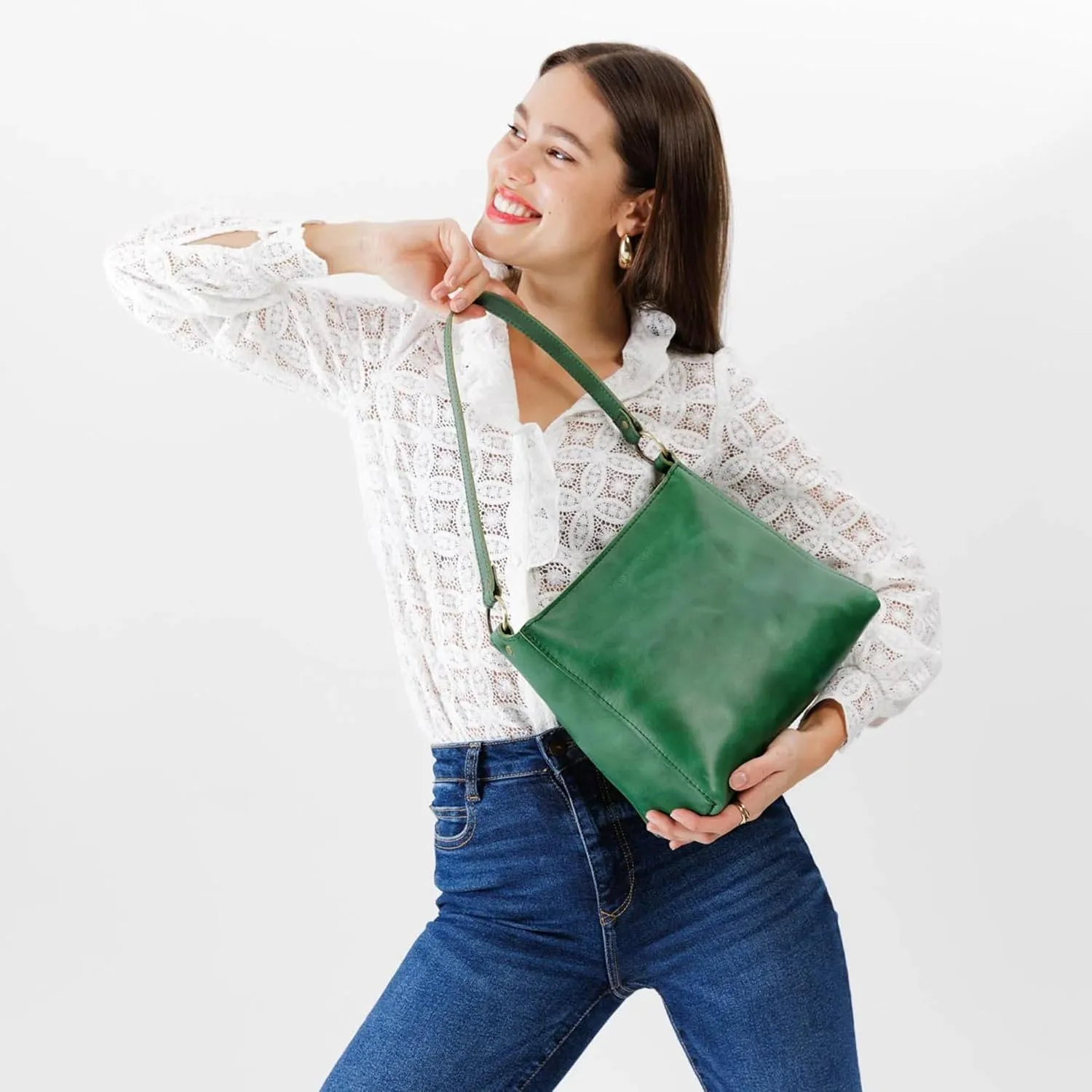 Portland Leather Goods Triangle Shoulder Bag for Women – Handmade from the Finest Full-Grain Hides