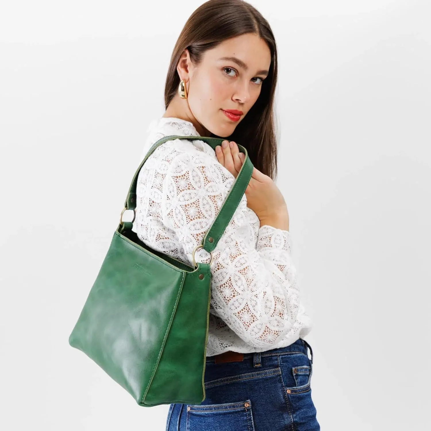 Portland Leather Goods Triangle Shoulder Bag for Women – Handmade from the Finest Full-Grain Hides