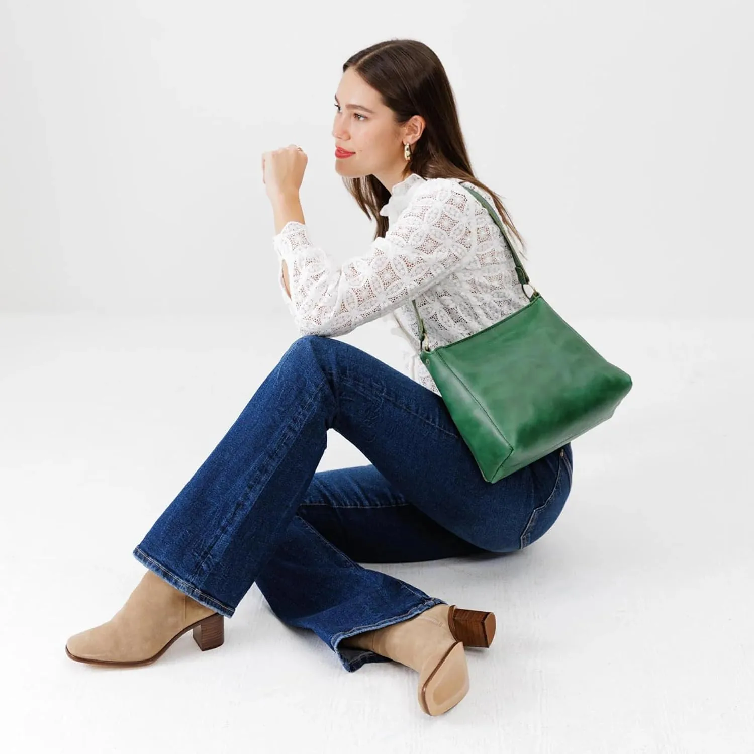 Portland Leather Goods Triangle Shoulder Bag for Women – Handmade from the Finest Full-Grain Hides