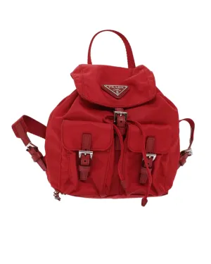 Prada Mini Backpack Red Nylon