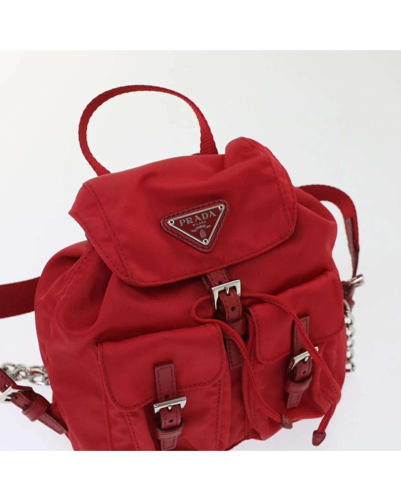 Prada Mini Backpack Red Nylon