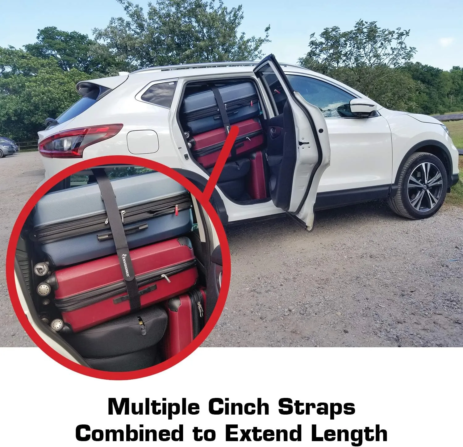 Premium Cinch Straps with Stainless Steel Metal Ring (Buckle), Reusable Durable Hook and Loop, Multipurpose Securing Straps 4 Pack - 2" x 60"