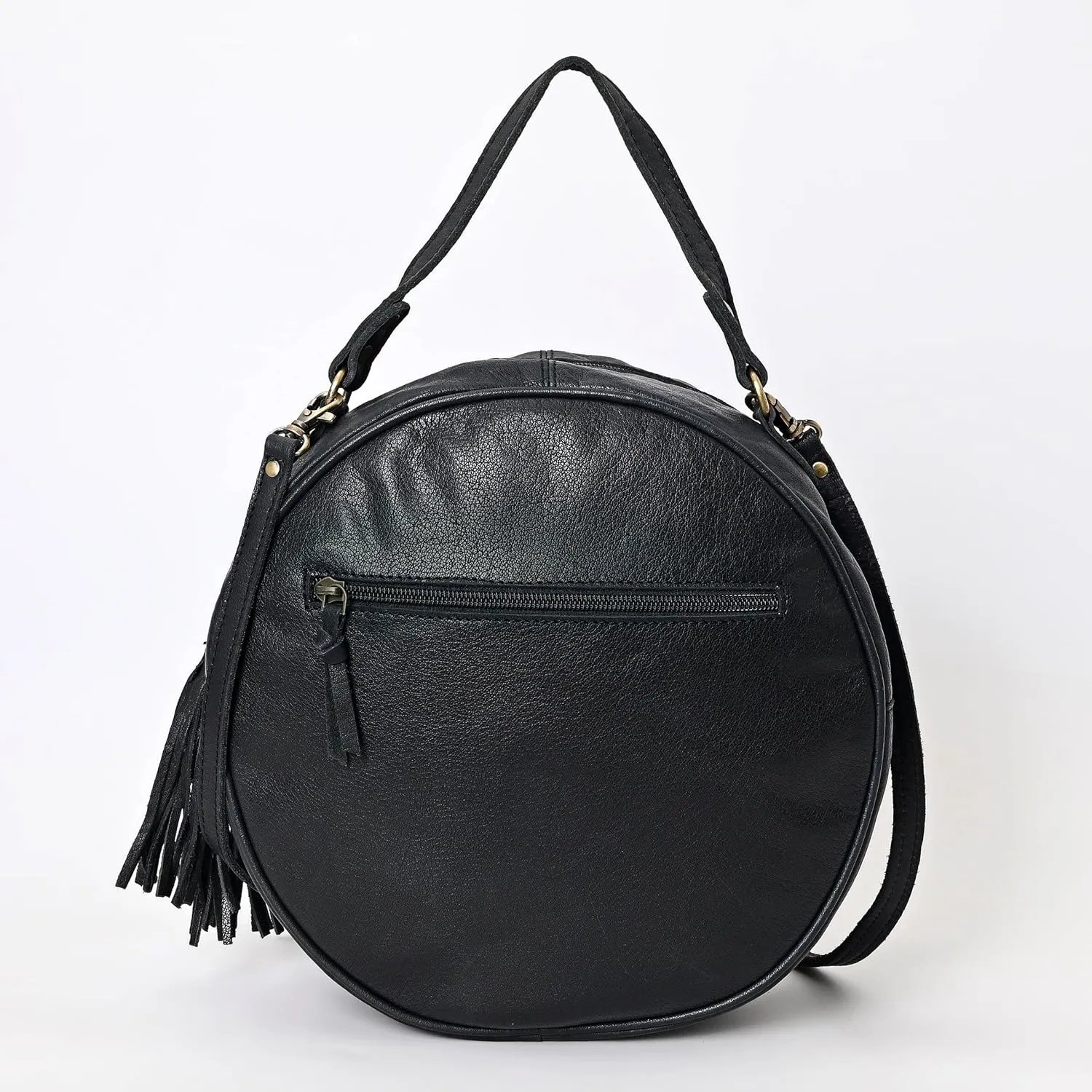 Premium Handtooled Leather Round Western Crossbody Bag Purses For Women