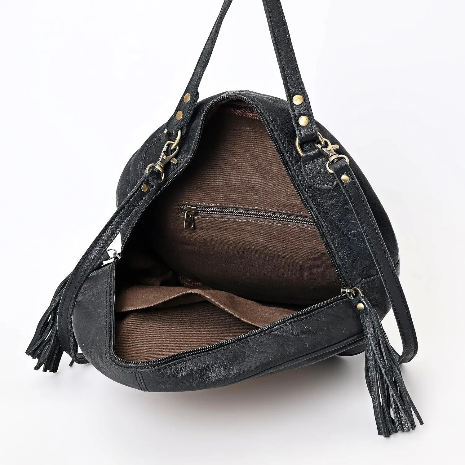 Premium Handtooled Leather Round Western Crossbody Bag Purses For Women