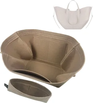 Premium Purse Organizer compatible with Cyme Bag Organizer - Handmade Tote Bag Insert 2mm Felt, Perfect Fit for Mini/Large Tote, Snug Sturdy (Cognac, For Mini Cym*)