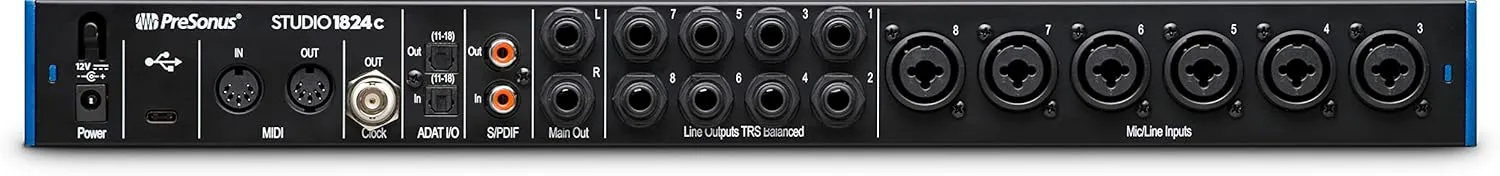 PreSonus Studio 1824c 18x20, 192 kHz, USB Audio Interface with Studio One Artist and Ableton Live Lite DAW Recording Software