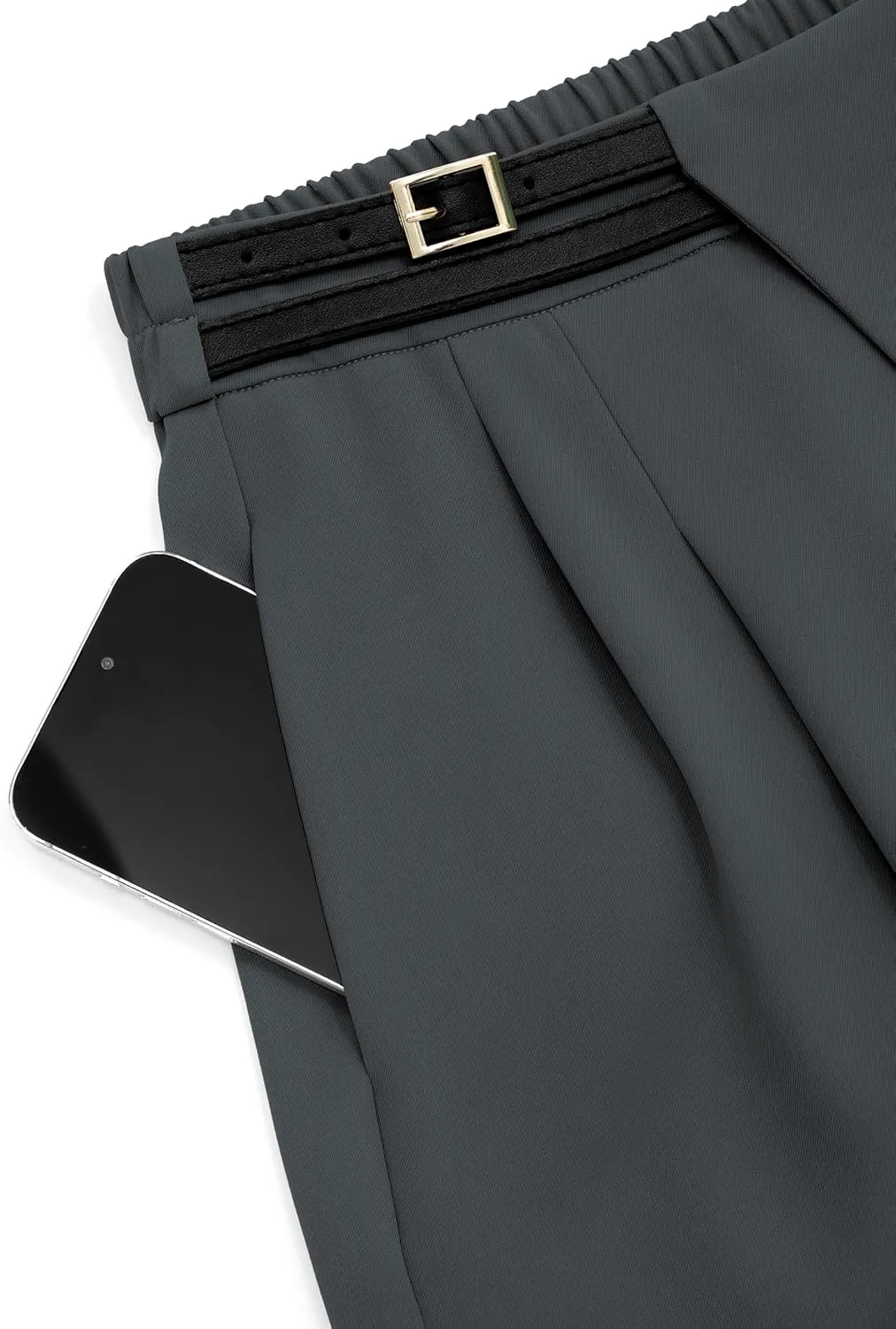 PRETTYGARDEN Women's Wide Leg Dressy Pants High Waisted Fashion Business Casual Work Office Trousers Palazzo Pant