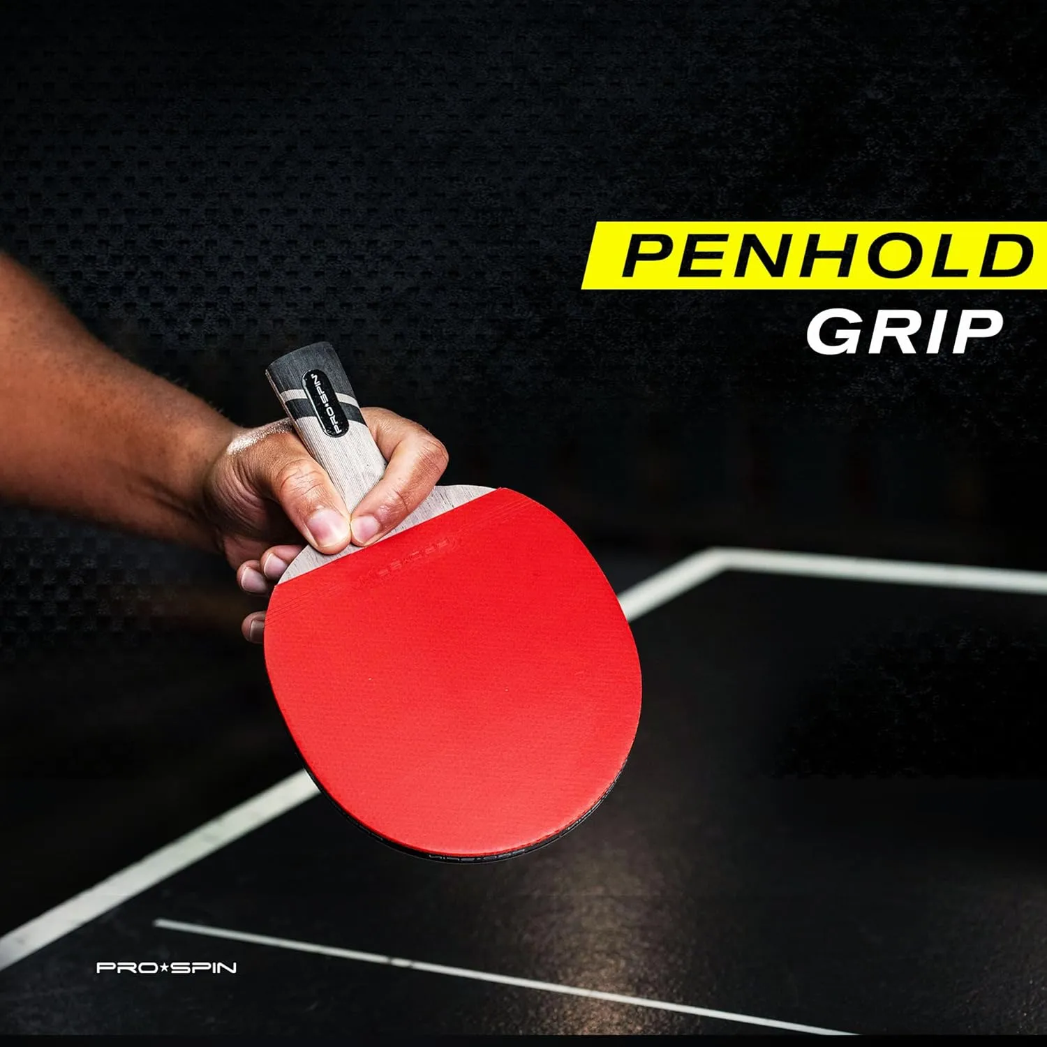 PRO SPIN Carbon Ping Pong Paddles - Penhold Short Grip, Premium Table Tennis Rackets with Carbon Fiber | Professional-Level 7-Ply Blade, Premium Rubber, 2.0mm Sponge | Rubber Protector Case
