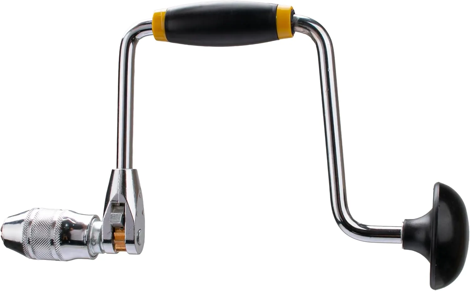 Professional Carpenters Bit Brace Hand Crank Drill with 12-Inch Swing Arm,with 4 claws, Steel and Plastic Construction