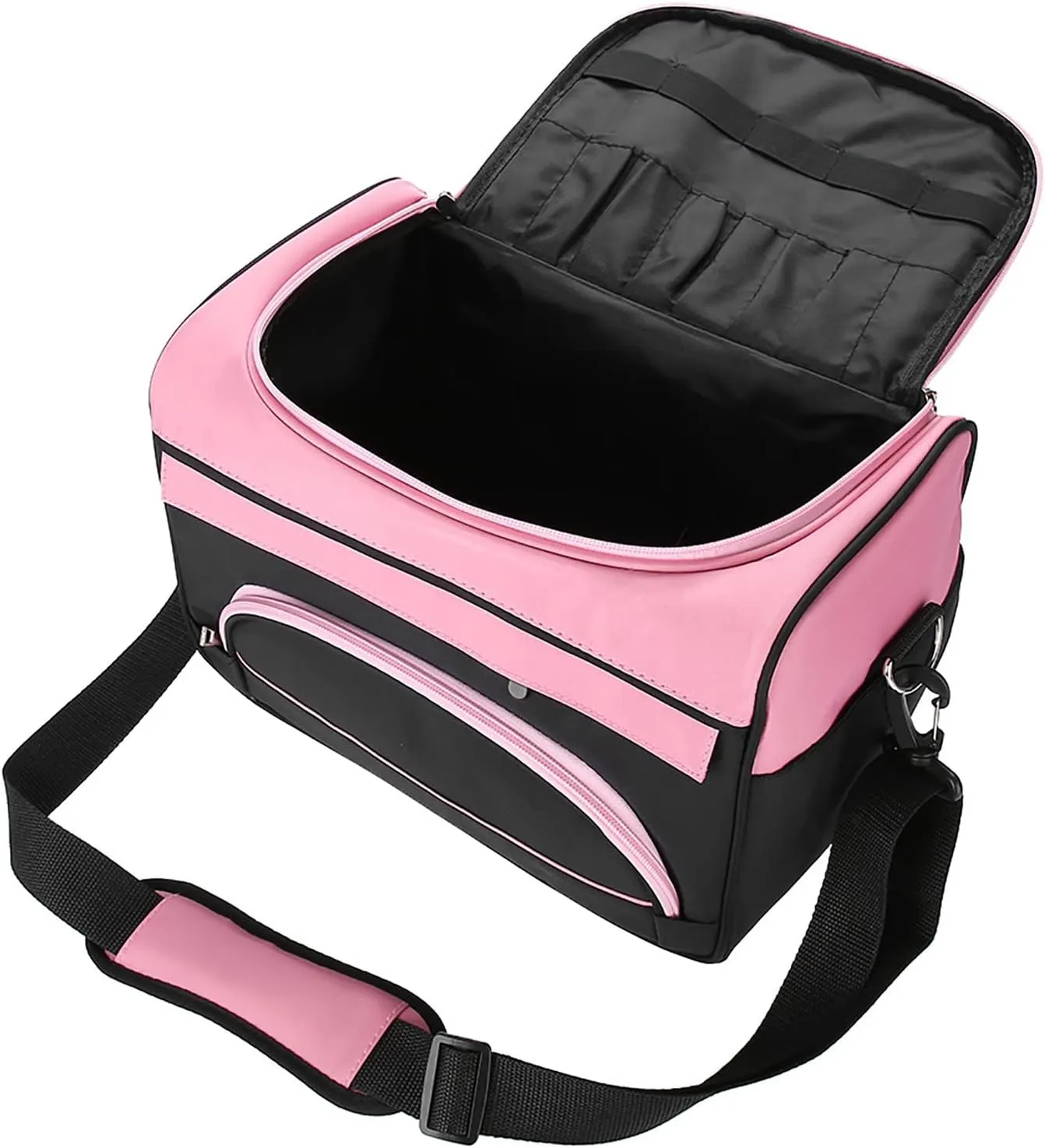 Professional Hairdressing Tool Bag with Large Capacity, Fabric, Multiple Pockets, Fits Hair Dryer or Straighteners, Top Handle and Shoulder Strap, for Work or Home Use