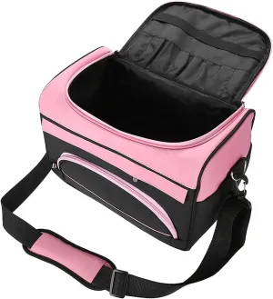 Professional Hairdressing Tool Bag with Large Capacity, Fabric, Multiple Pockets, Fits Hair Dryer or Straighteners, Top Handle and Shoulder Strap, for Work or Home Use