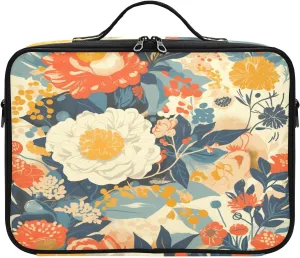 Professional Makeup Bag Organizer 14.6" Travel Cosmetic Case with 10 Adjustable Dividers