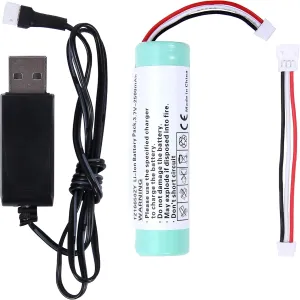 Professional Rechargeable Li-Ion Battery for AKAI EWI 5000 EWI Solo with Extension Cable and USB 2.0 Male Charging Cable Replacement Lithium Ion Battery Pack PH2.0 (TZ16650ZY/Green/Sales Set)