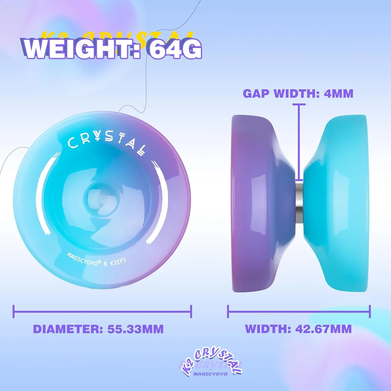 Professional Responsive Yoyo for Kids Beginners, Dual Purpose Yo-Yo for Adults Advanced   Extra Unresponsive Yoyo Bearing   12 Yo Yo Strings Storage Bag (K2 Blue Purple   V3 Black Blue)