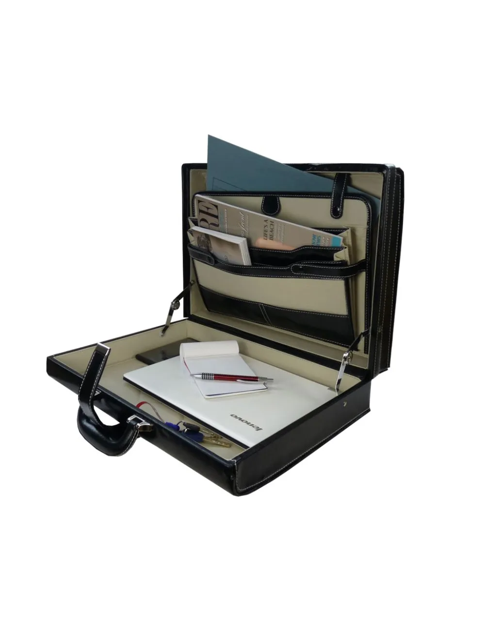 Pu Leather Briefcase - Executive Attache Case - Combination Lock - RL919