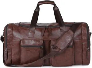 Pu Leather Extra-large Capacity Travel Bag Men's Business Hand Bill Shoulder Travel Duffel Bag