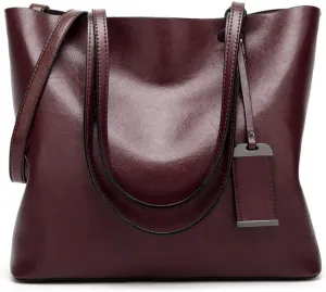 PU Leather Shoulder Bag Work Totes for Women Purse Handbag Coffee