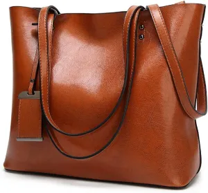 PU Leather Shoulder Bag Work Totes for Women Purse Handbag Coffee