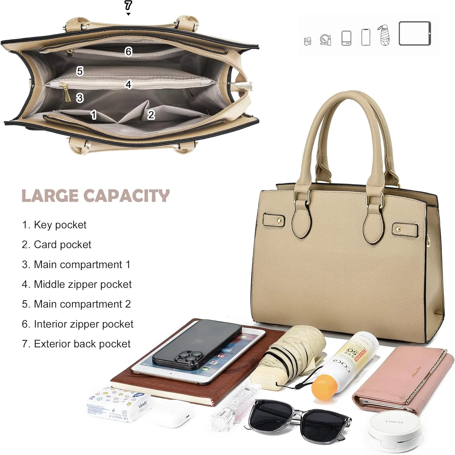Purses and Handbags for Women Satchel Fashion Ladies Top Handle Shoulder Tote Bags