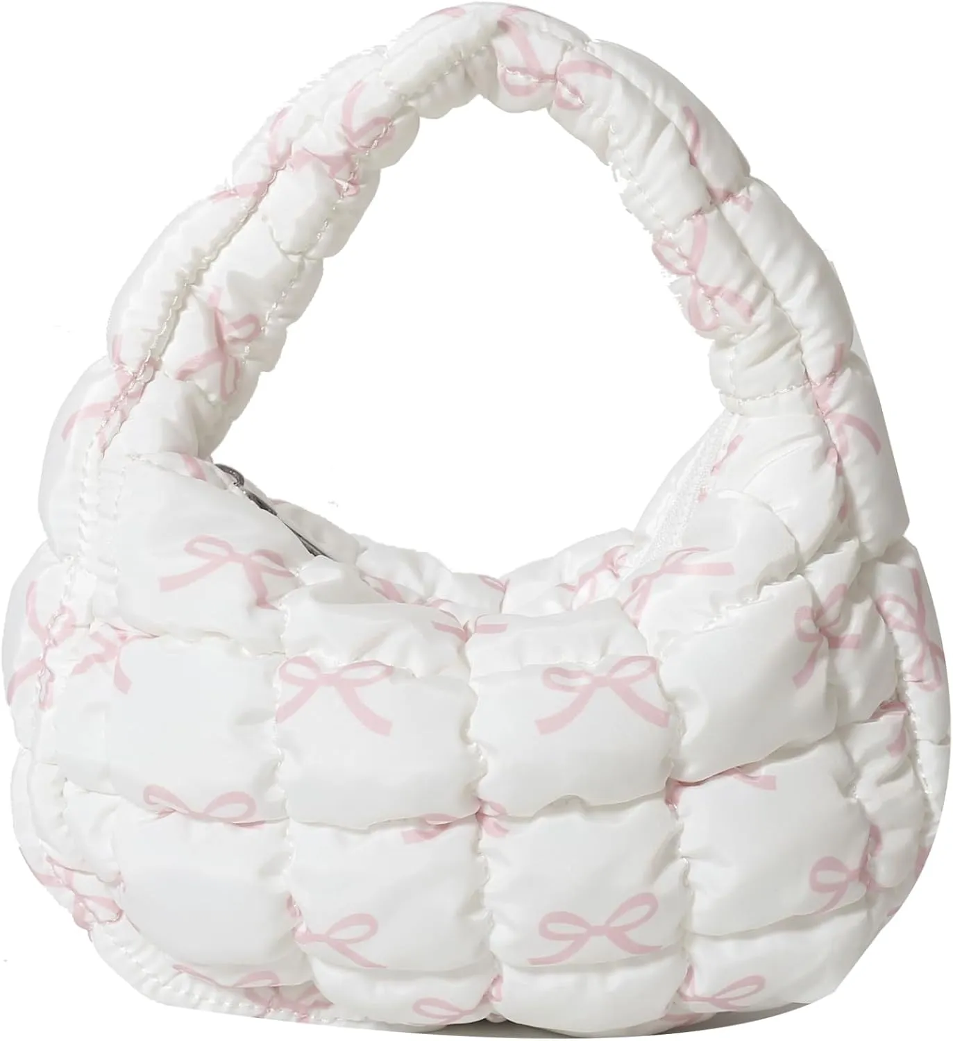 Quilted MINI Handbag and Purses Women Puffer Nylon Hobo Cotton Padded Purse Work Travel Lightweight