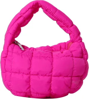Quilted MINI Handbag and Purses Women Puffer Nylon Hobo Cotton Padded Purse Work Travel Lightweight