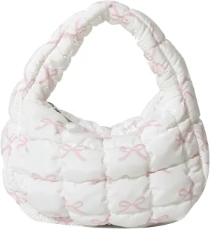 Quilted MINI Handbag and Purses Women Puffer Nylon Hobo Cotton Padded Purse Work Travel Lightweight