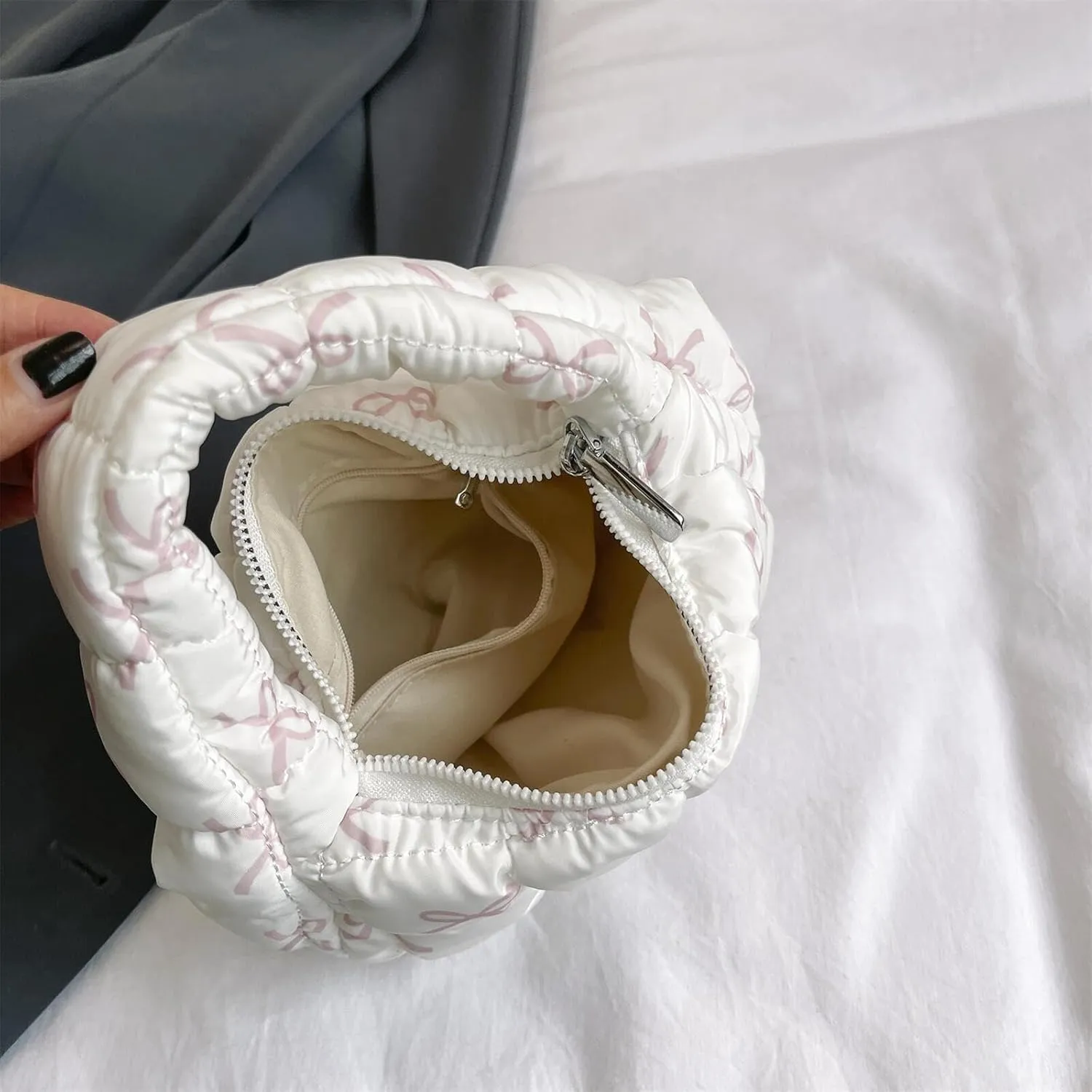 Quilted MINI Handbag and Purses Women Puffer Nylon Hobo Cotton Padded Purse Work Travel Lightweight