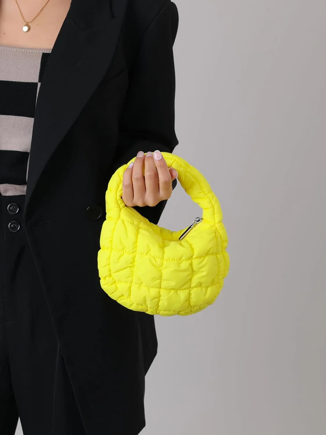 Quilted MINI Handbag and Purses Women Puffer Nylon Hobo Cotton Padded Purse Work Travel Lightweight