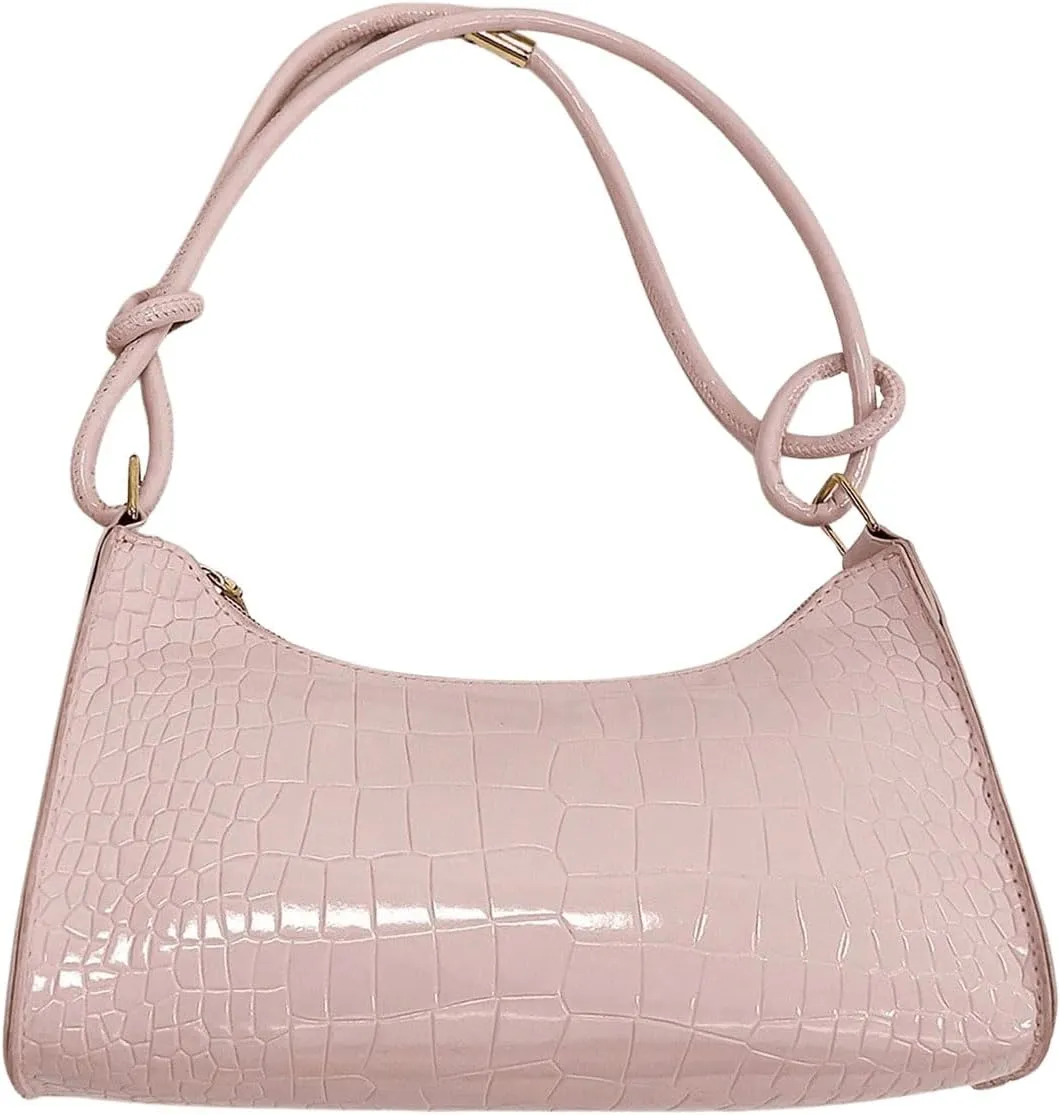 QWINEE Women's Artificial Patent Leather Tote - Square, Satchel, Ladies Shoulder Totes, Crossbody Bags