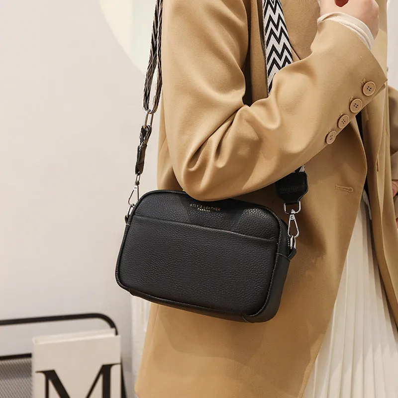 Rachel – Textured Vegan Leather Crossbody Bag with Adjustable Strap
