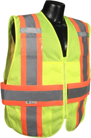 Radians SV55 Class 2 Heavy Woven Two Tone Engineer Vest with Padded Neck to Support Extra Weight in Cargo Pockets