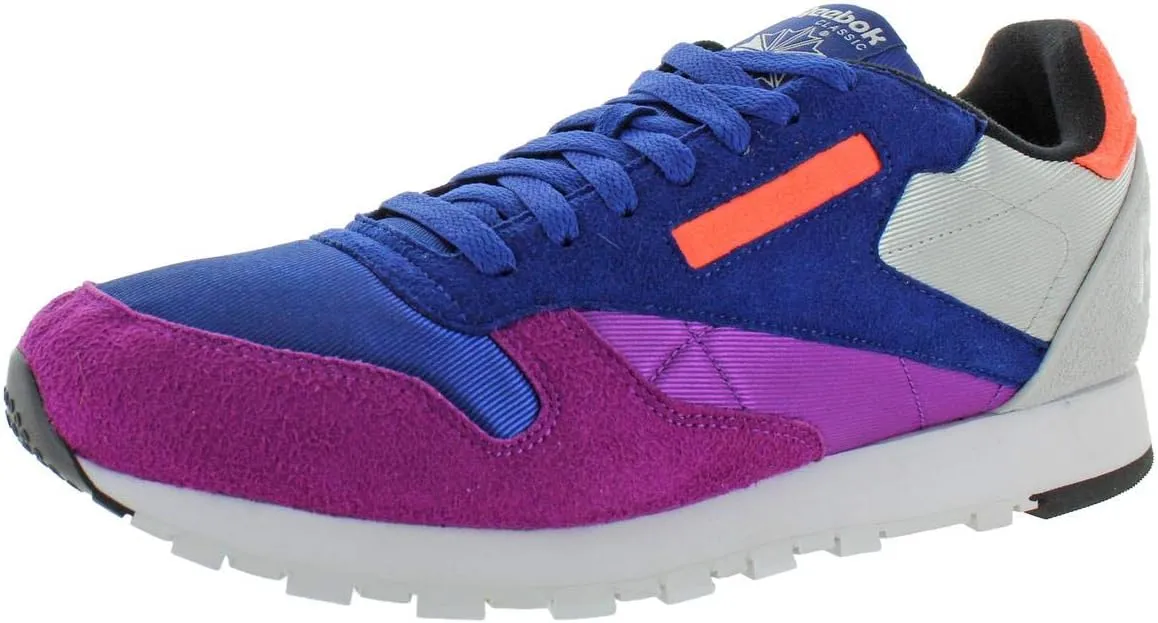 Reebok Men's Classic Leather Fashion Sneaker, Aubergine/deep Cobalt/Skull Grey/White/Guava, 12 M US