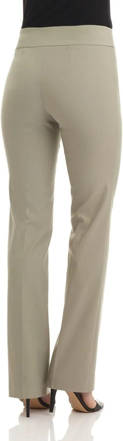 Rekucci Womens Ease into Comfort Stretchy Business Casual Bootcut Pull-On Everyday Office Pant in Regular/Tall/Petite Sizes