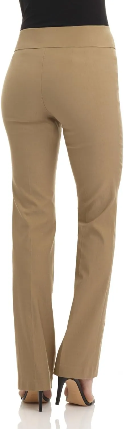 Rekucci Womens Ease into Comfort Stretchy Business Casual Bootcut Pull-On Everyday Office Pant in Regular/Tall/Petite Sizes