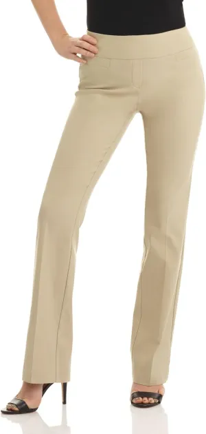 Rekucci Womens Ease into Comfort Stretchy Business Casual Bootcut Pull-On Everyday Office Pant in Regular/Tall/Petite Sizes
