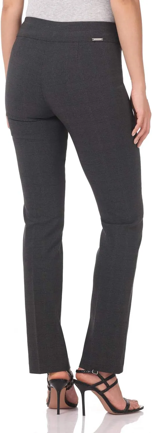 Rekucci Women's Ease Into Comfort Stretchy Straight Leg Office Pant with Tummy Control