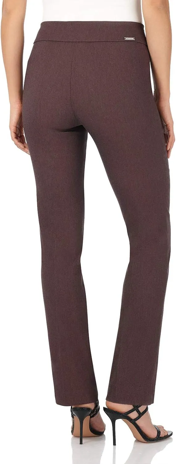 Rekucci Women's Ease Into Comfort Stretchy Straight Leg Office Pant with Tummy Control